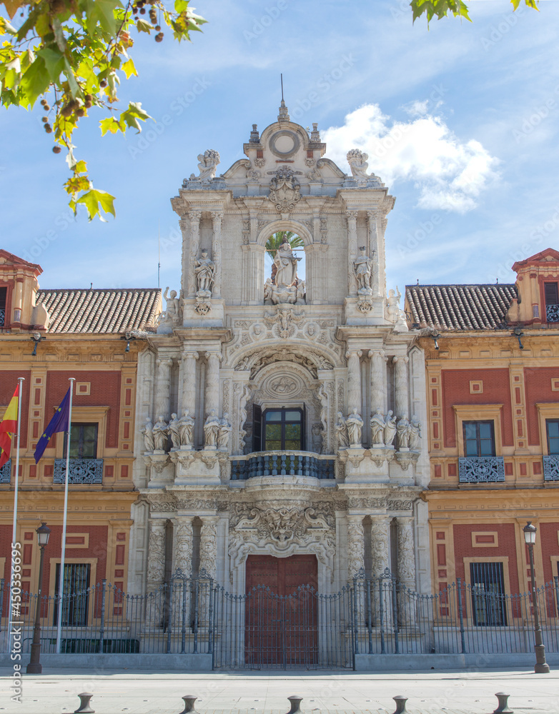 Palace of San Telmo facade, Seville, Spain