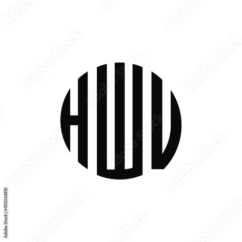 HWU letter logo design. HWU modern letter logo with black background. HWU creative  letter logo. simple and modern letter HWU logo template, HWU circle letter logo design with circle shape. HWU  photo