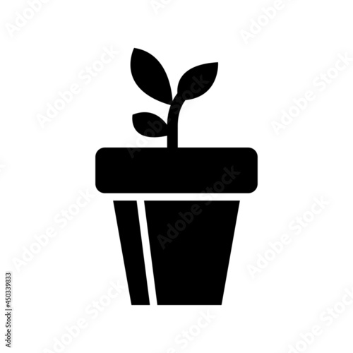 plant pot icon or logo isolated sign symbol vector illustration - high quality black style vector icons
