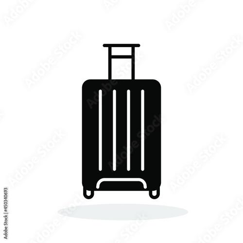 Baggage icon. Luggage black icon. Vector illustration. Travel concept.