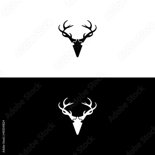 deer hunter logo type template and vector icon
