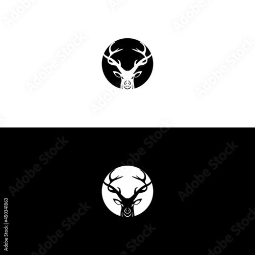 deer hunter logo type template and vector icon
