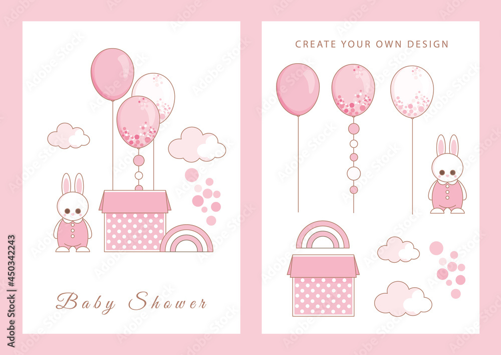 Set for create birthday cards and invitations