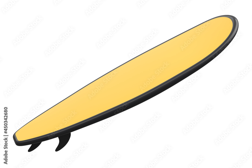 Realistic orange surfboard for summer surfing isolated on white background. Realistic orange surfboard for summer surfing isolated on white background.