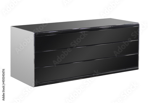 Furniture modern black chest of drawers