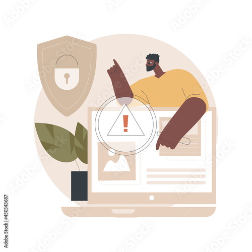 Media content control abstract concept vector illustration. Content monitoring, media control, terms of use regulations, freedom of speech, online police, user guidelines abstract metaphor.