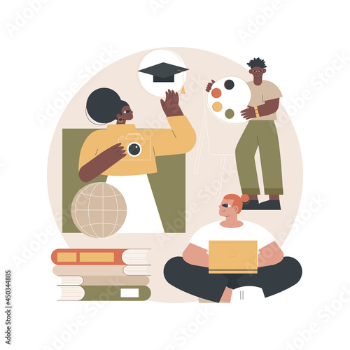 Student club abstract concept vector illustration. Student organization, university interest club, after-school activity program, college association, professional hobby society abstract metaphor.