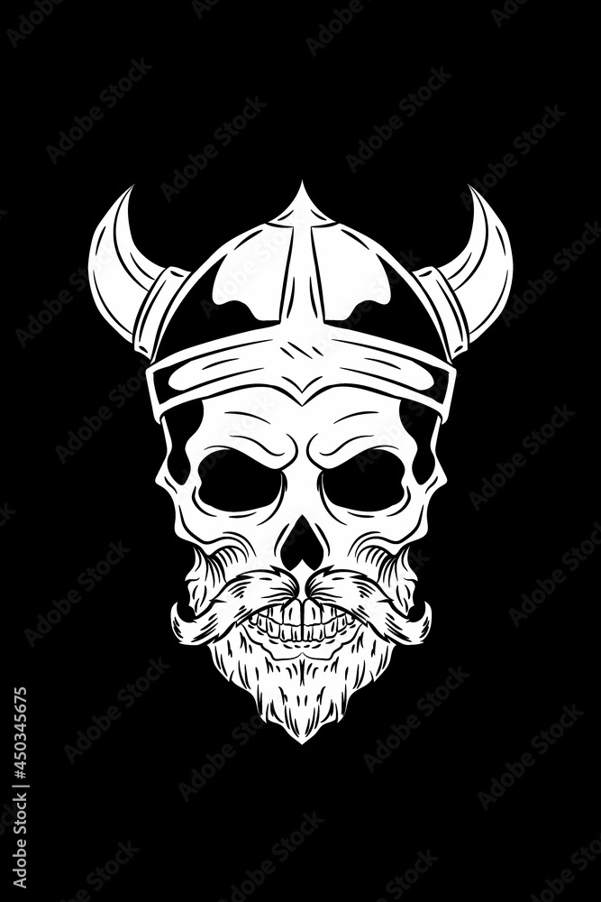 Viking skull vector illustration Viking skull vector illustration