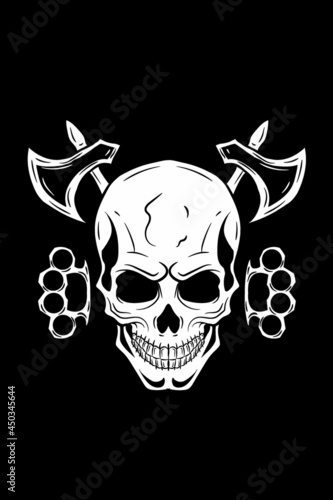Knuckle and skull vector illustration