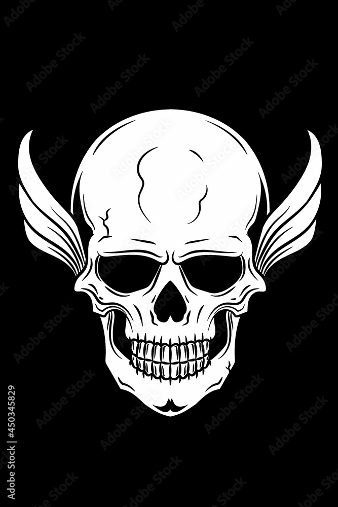 Fototapeta premium Skull with swing vector illustration