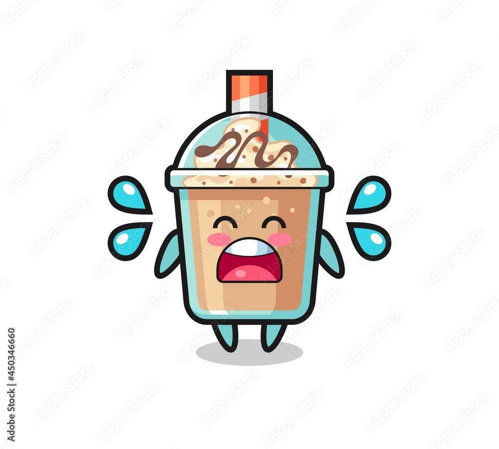 Obraz premium milkshake cartoon illustration with crying gesture