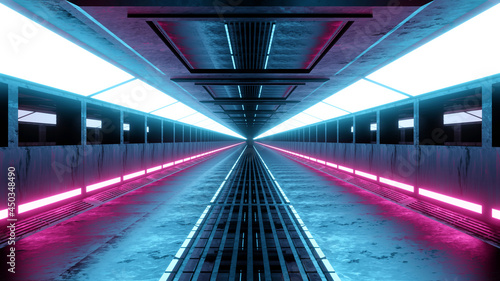 Fototapeta Naklejka Na Ścianę i Meble -  Science fiction architecture interior