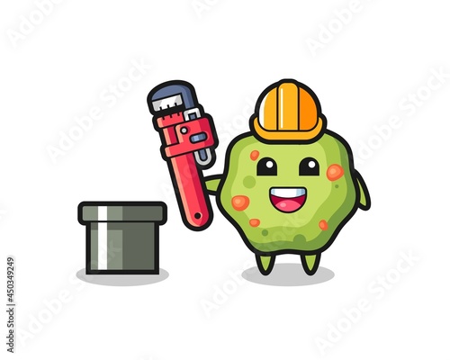 Character Illustration of puke as a plumber