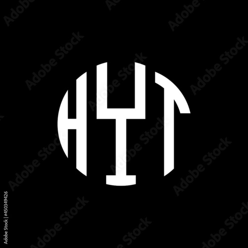 HYT letter logo design. HYT modern letter logo with black background. HYT creative  letter logo. simple and modern letter HYT logo template, HYT circle letter logo design with circle shape. HYT  photo