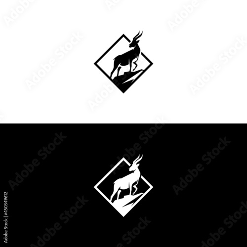 deer hunter logo type template and vector icon