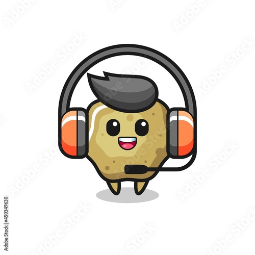 Cartoon mascot of loose stools as a customer service