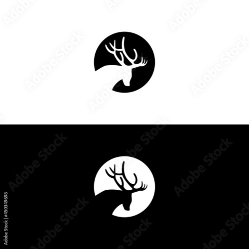 deer hunter logo type template and vector icon