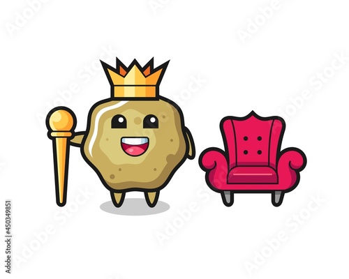 Mascot cartoon of loose stools as a king