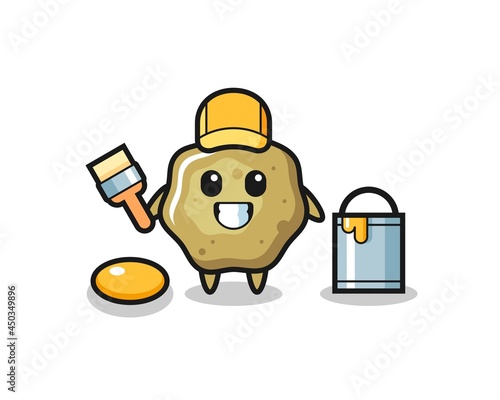 Character Illustration of loose stools as a painter