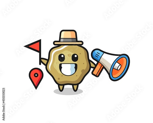 Character cartoon of loose stools as a tour guide