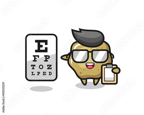 Illustration of loose stools mascot as an ophthalmology