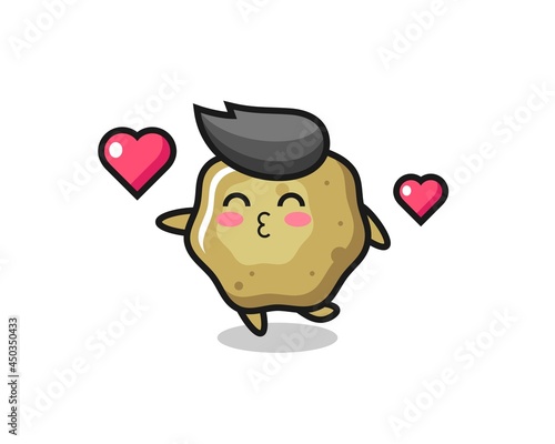 loose stools character cartoon with kissing gesture
