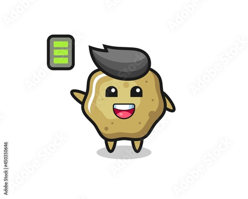 loose stools mascot character with energetic gesture