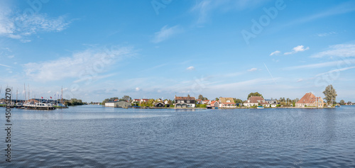 Waterfront houses of Pikmeer lake in Grou in Friesland, Netherlands