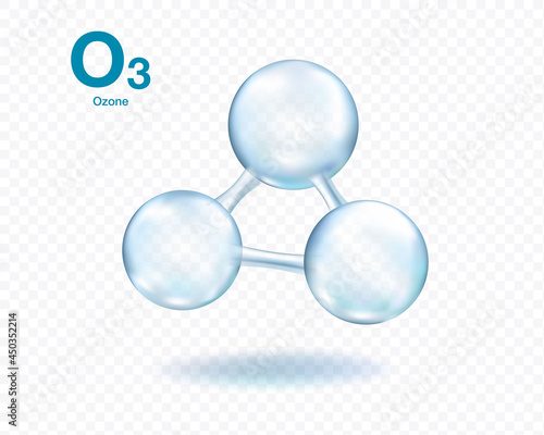 Ozone molecule model set isolated on transparent background. Vector . photo