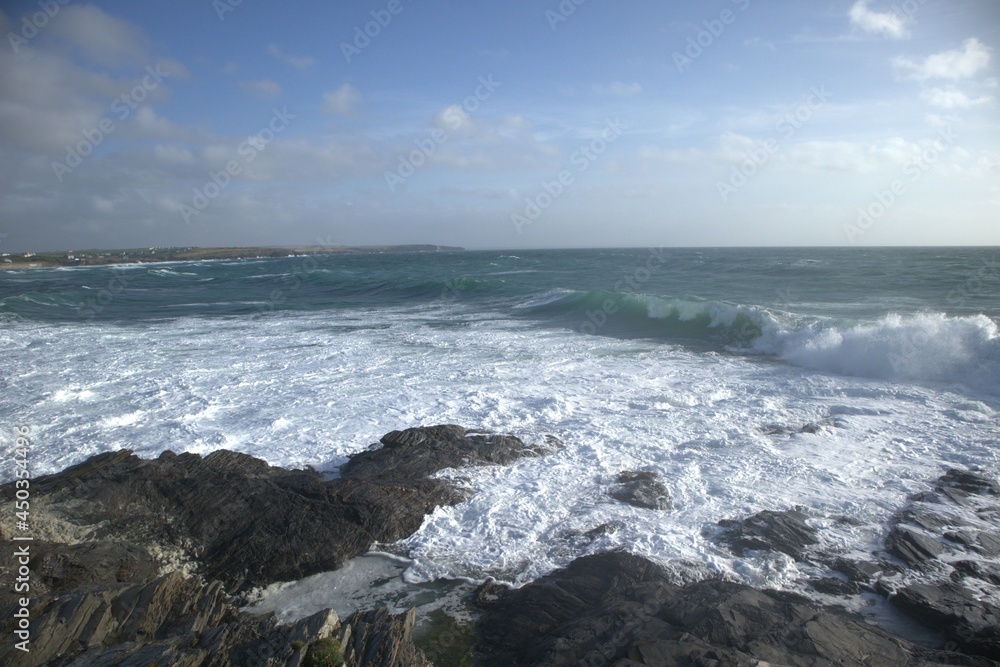 Cornwall - Waves against rocks - Coastline