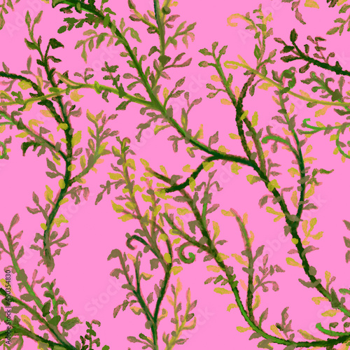 A beautiful floral seamless pattern with leaves.