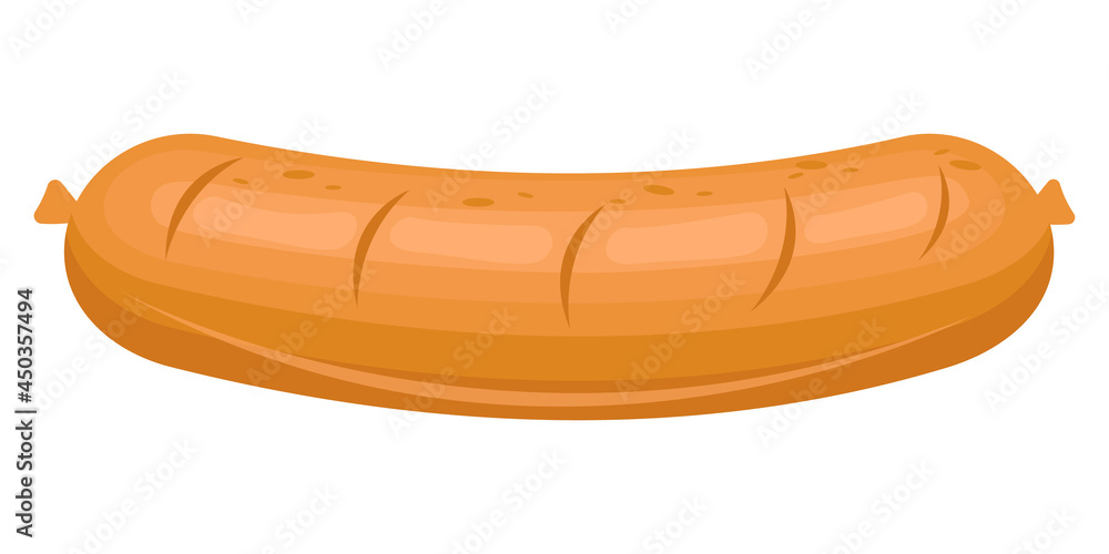 Sausage isolated on white background. Food theme. Vector illustration Sausage isolated on white background. Food theme. Vector illustration