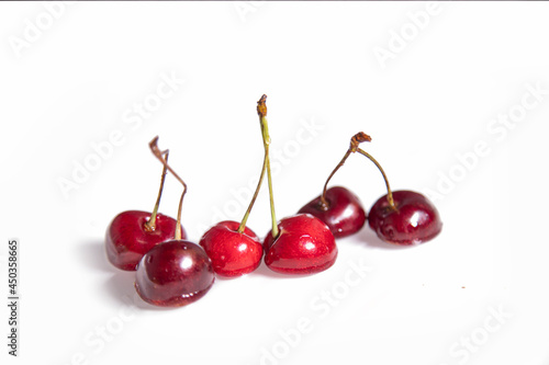 
Cherry on a white background.