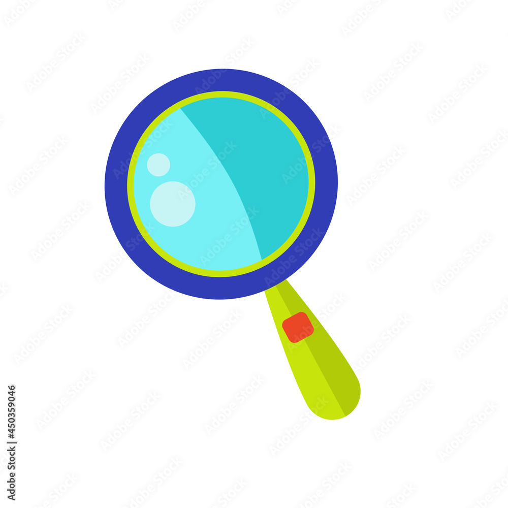 Magnifying glass icon, vector illustration in flat style Magnifying glass icon, vector illustration in flat style