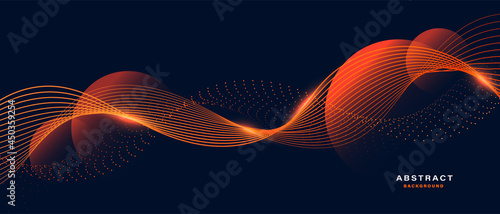 Abstract background with flowing particles. Dynamic waves. vector illustration.	
