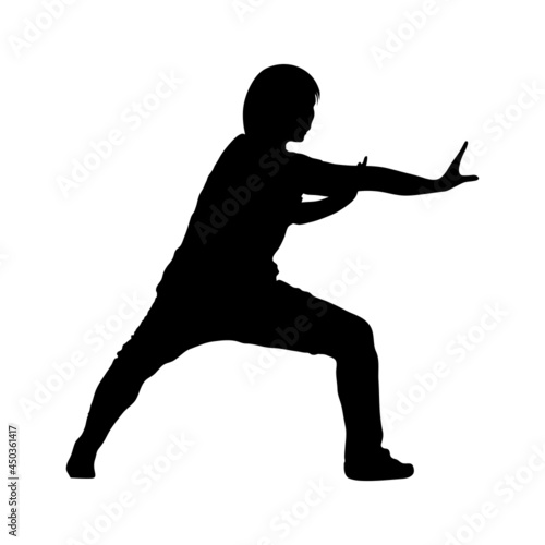 graphics image drawing tai chi concept exercise for health vector illustration
