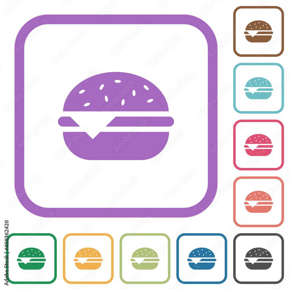 Fototapeta premium Single cheeseburger simple icons