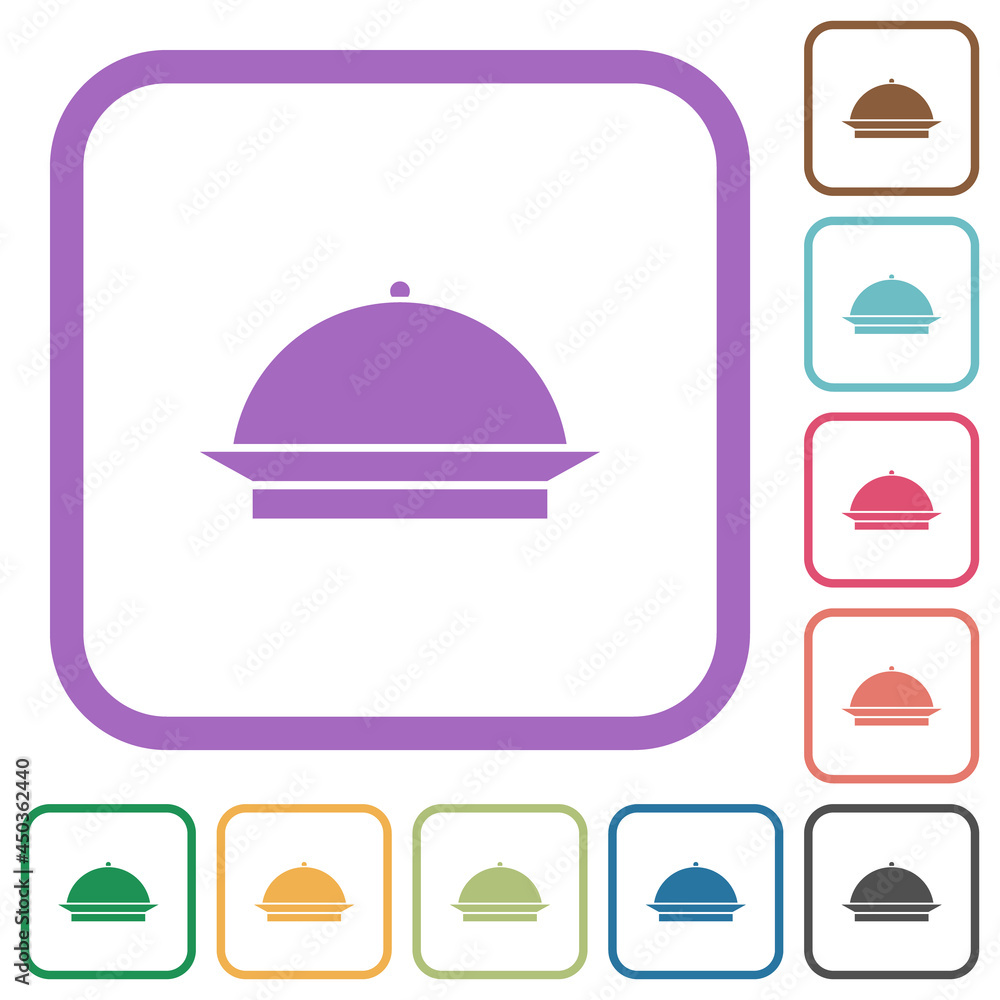 Food tray simple icons