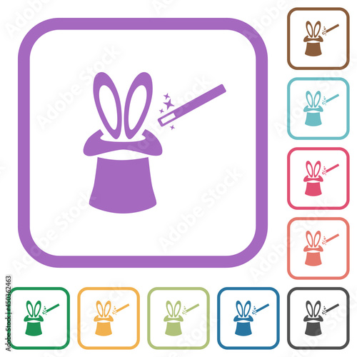 Magic hat with bunny ears simple icons