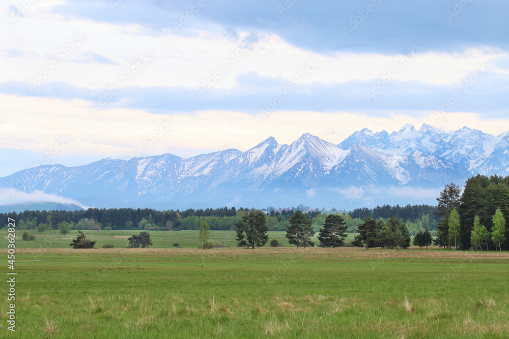 The Tatra mountain range in Poland.