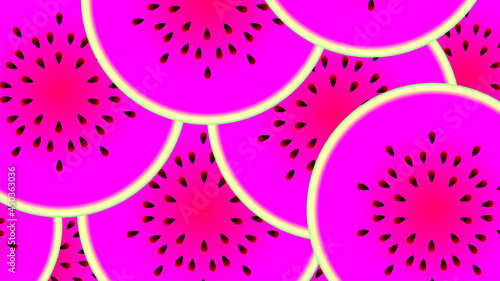 illustration of background watermelon patern. green watermelon