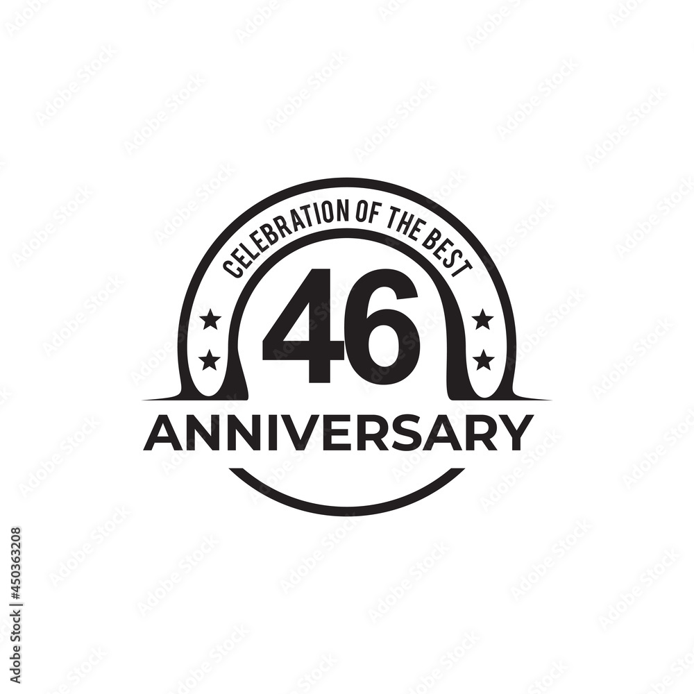46th year anniversary logo design template
