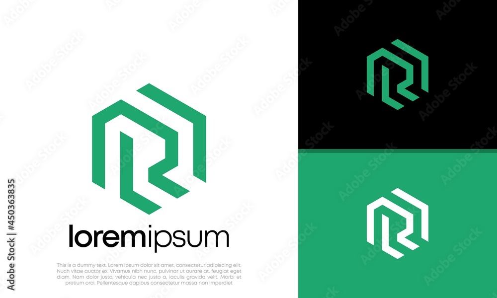 Fototapeta premium Initials R D logo design. Initial Letter Logo. Hexagon logo design. 