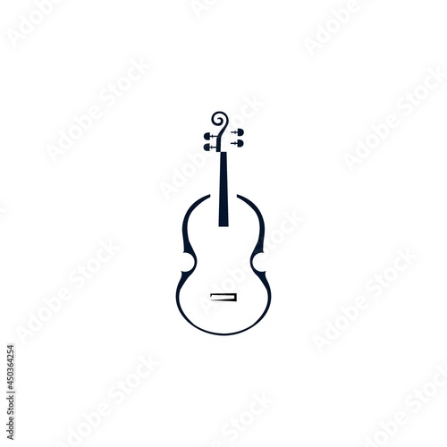 Abstract monochrome icon of violin Vector illustration template