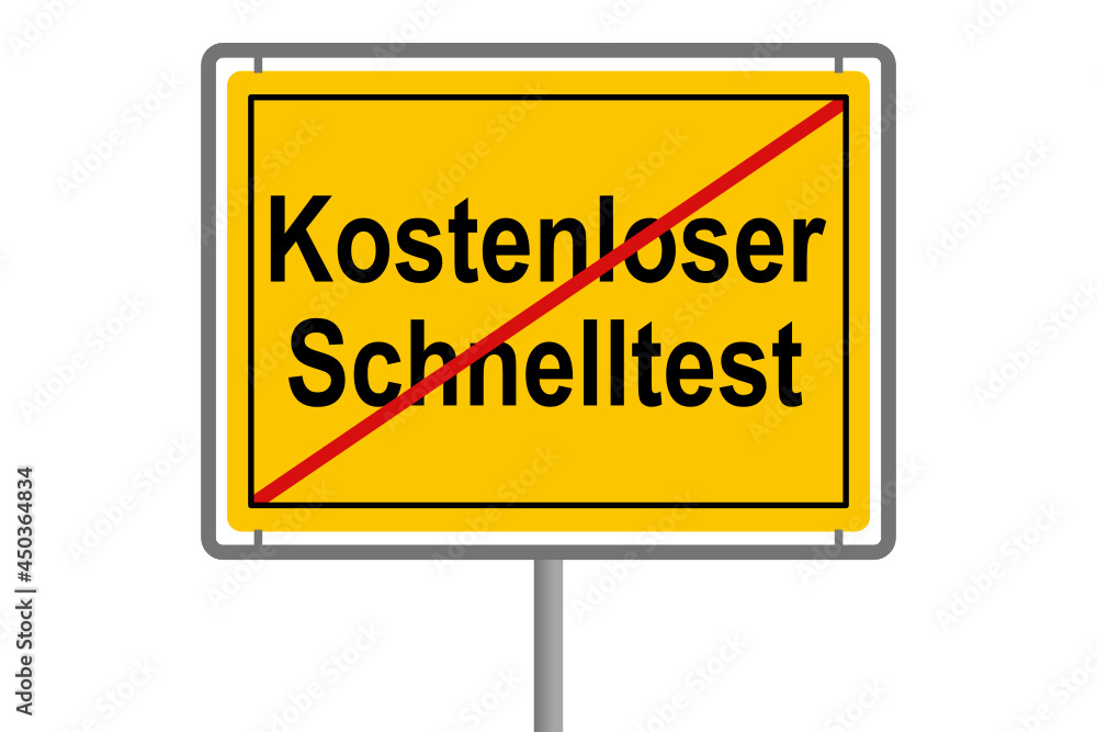 Ortsschild Ende kostenloser Schnelltest Ortsschild Ende kostenloser Schnelltest