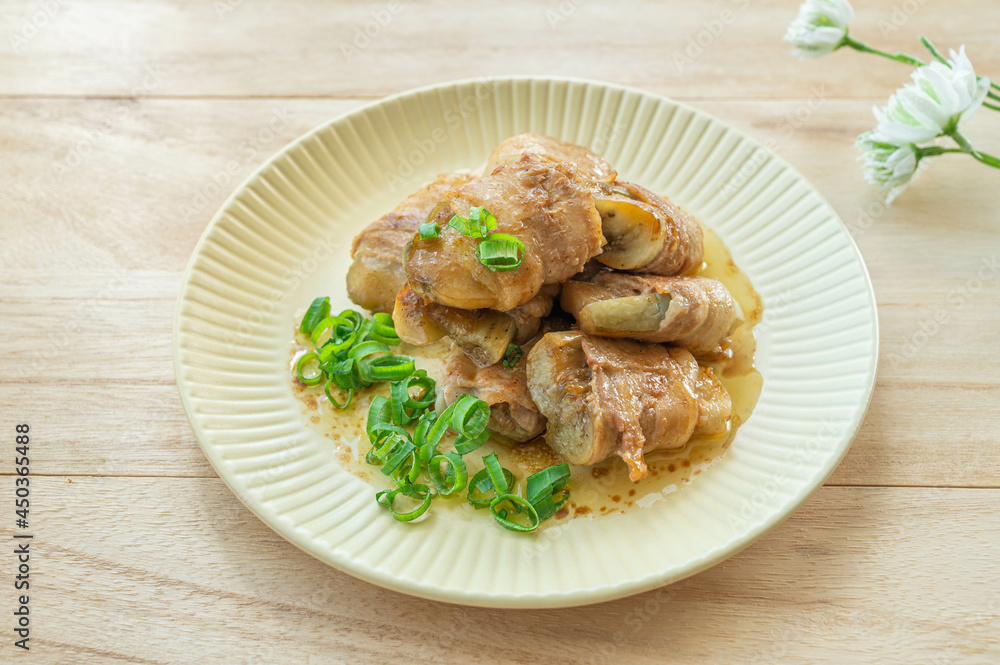 白ナスの肉巻き バターしょうゆ味 白ナスの肉巻き バターしょうゆ味
