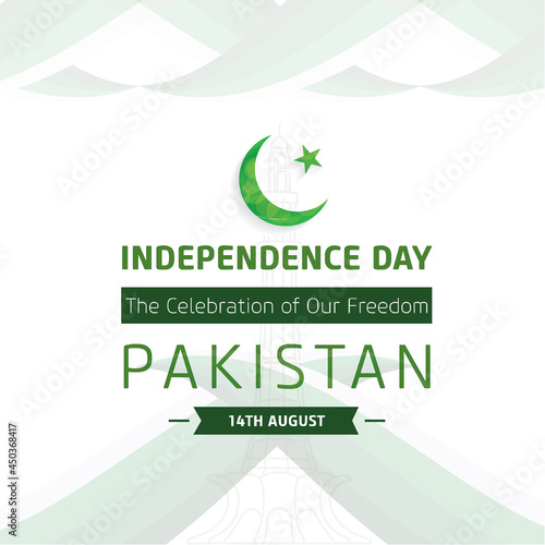 Pakistan Independence Day 14 August 2021 image design with Pakistan flag and star