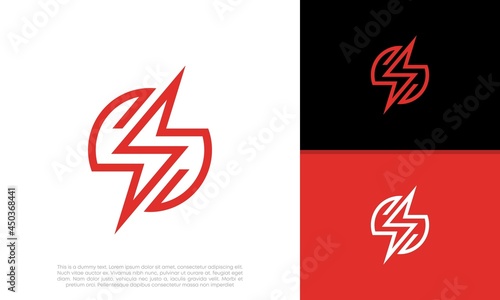 Flash Electric Logo Bolt Energy Company, Innovative high tech logo template. 
