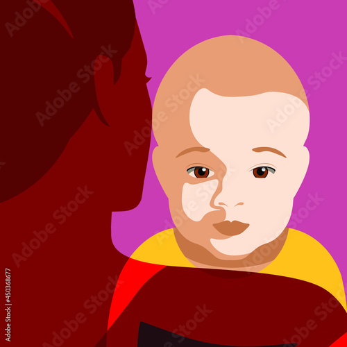 violence against children  - racial prejudice - white baby in a black woman lap -