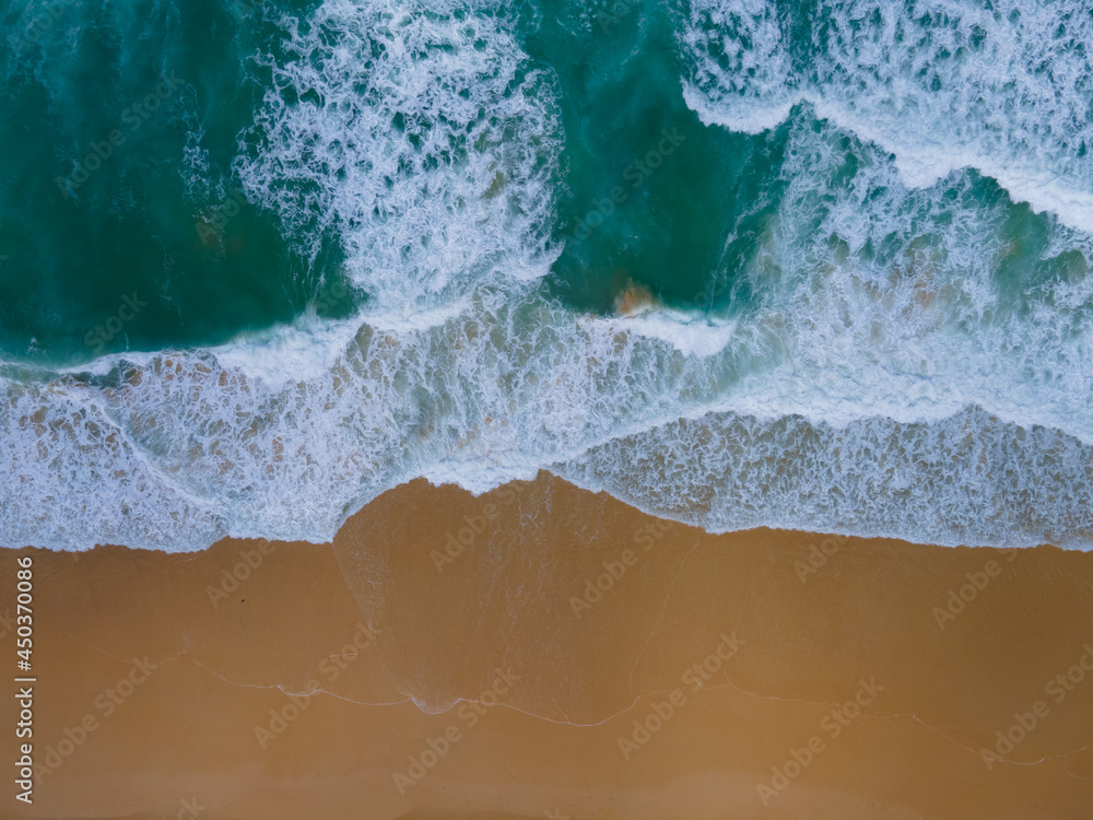 Beach sea sand top view